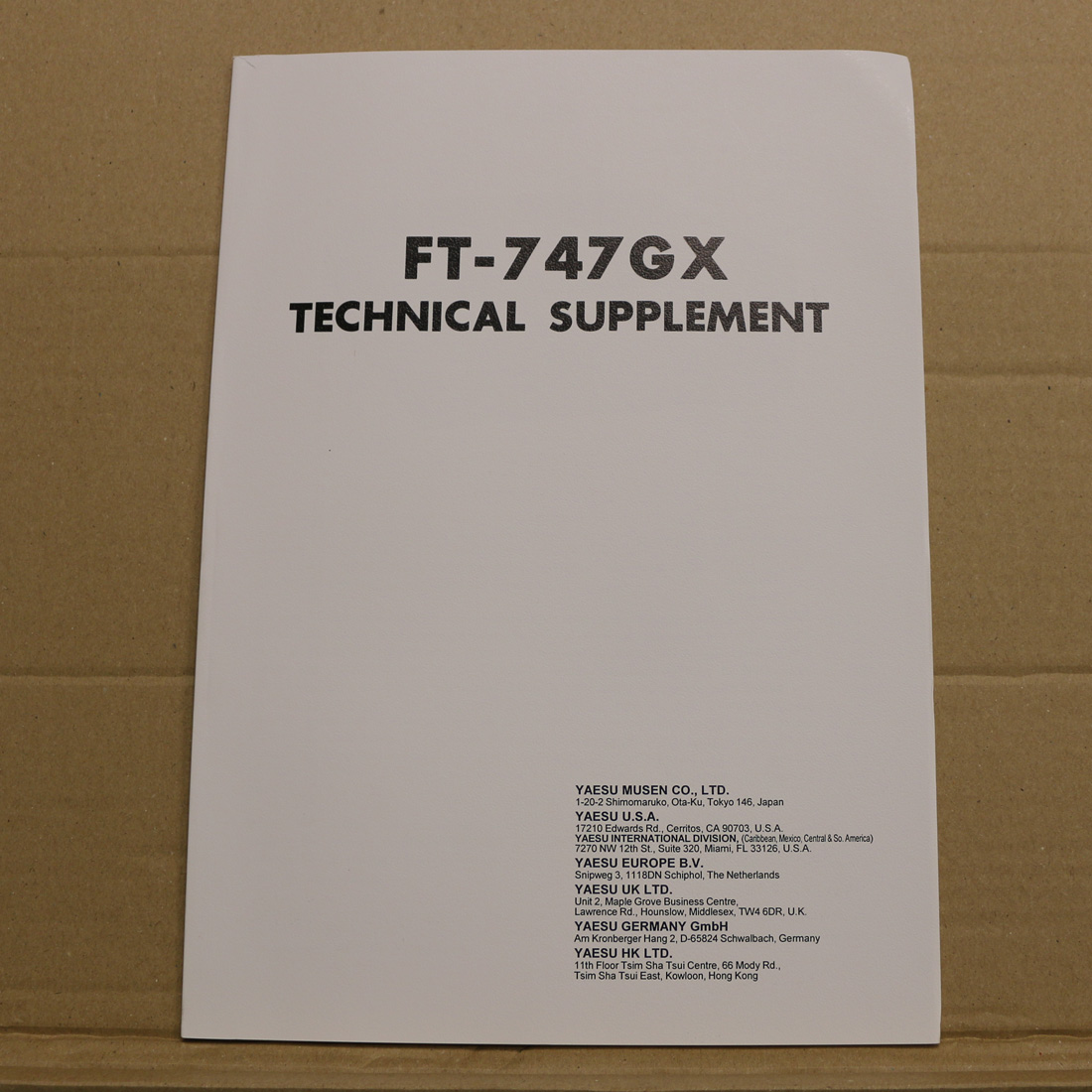 Yaesu FT-747GX Technical Supplement