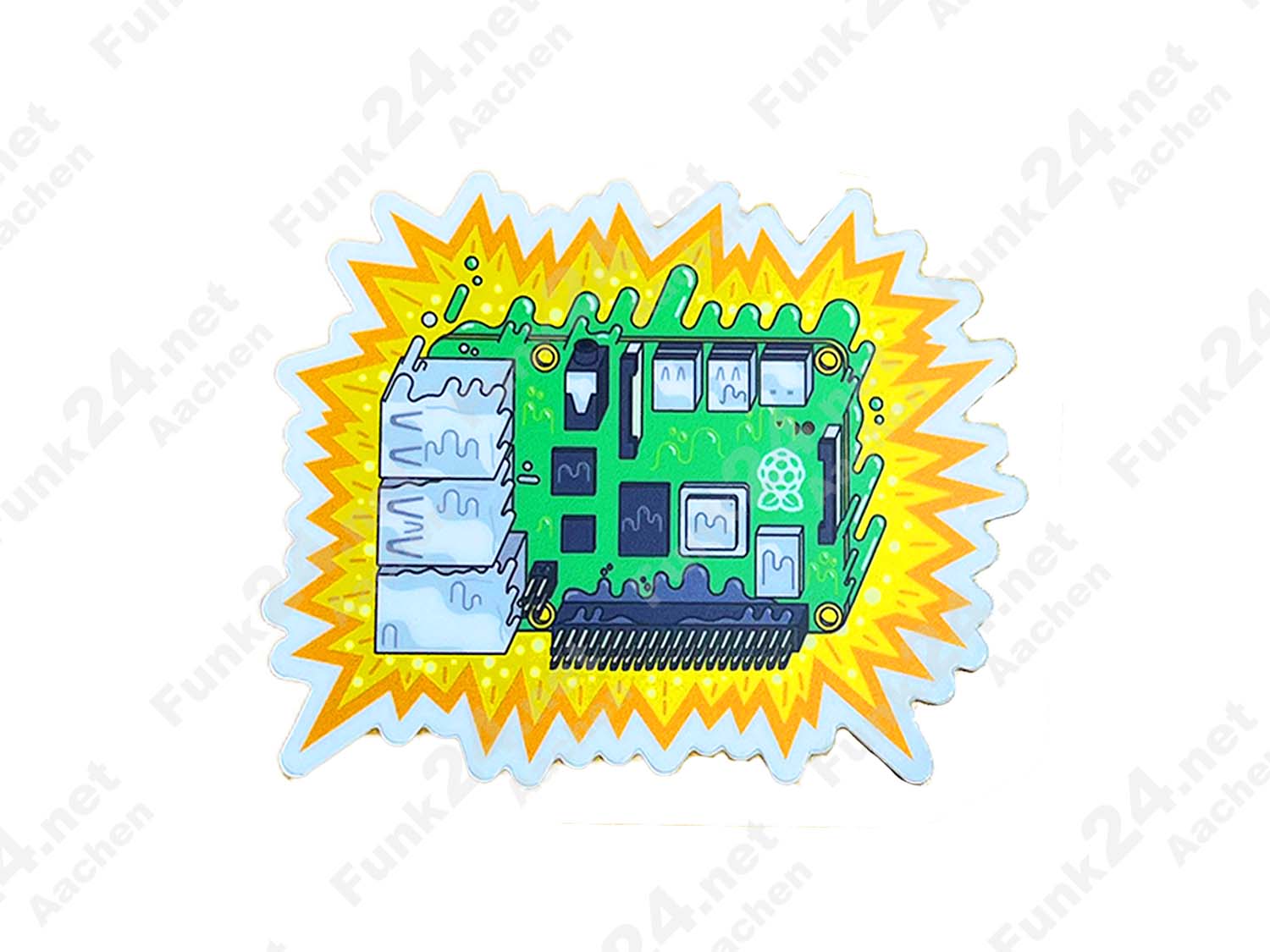 Raspberry Pi Aufkleber / Sticker "Pi on fire"