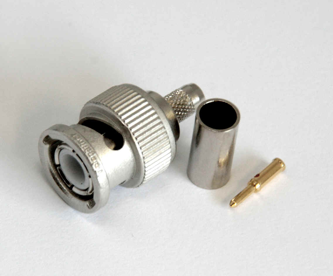 BNC-Stecker für 5mm Koaxialkabel (zum crimpen), z.B. RG58, Aircell 5 u.a.