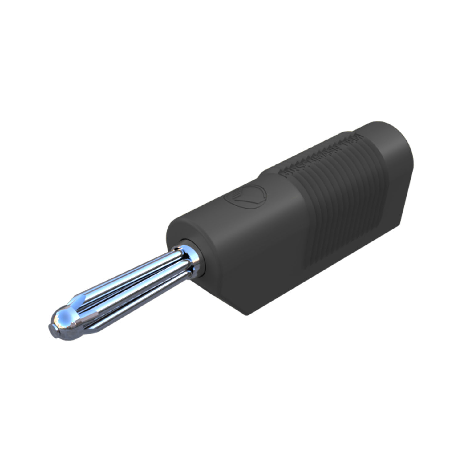 SKS Hirschmann Büschel- / Bananenstecker mit seitl. Kabelabgang, schwarz