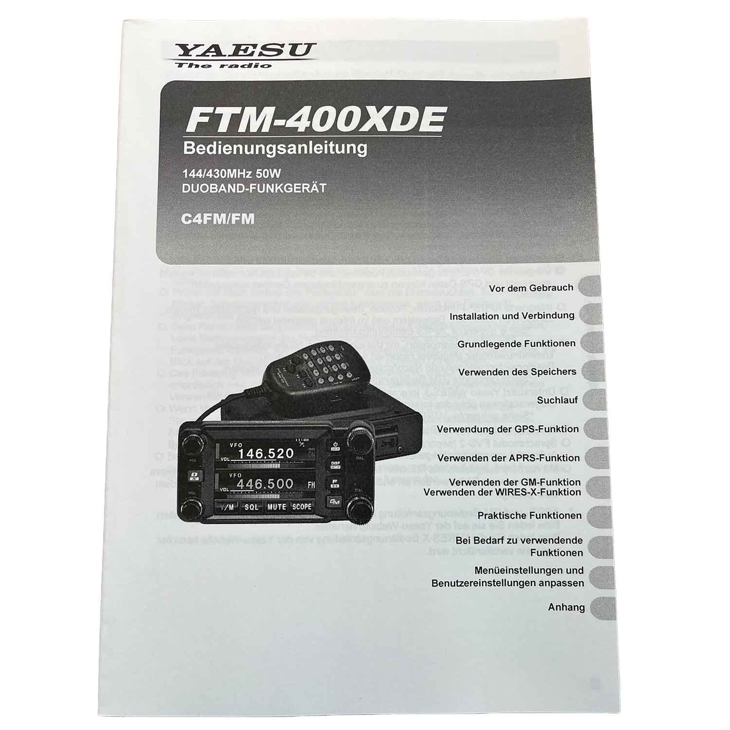 FTM-400XDR/DE Bedienungsanleitung