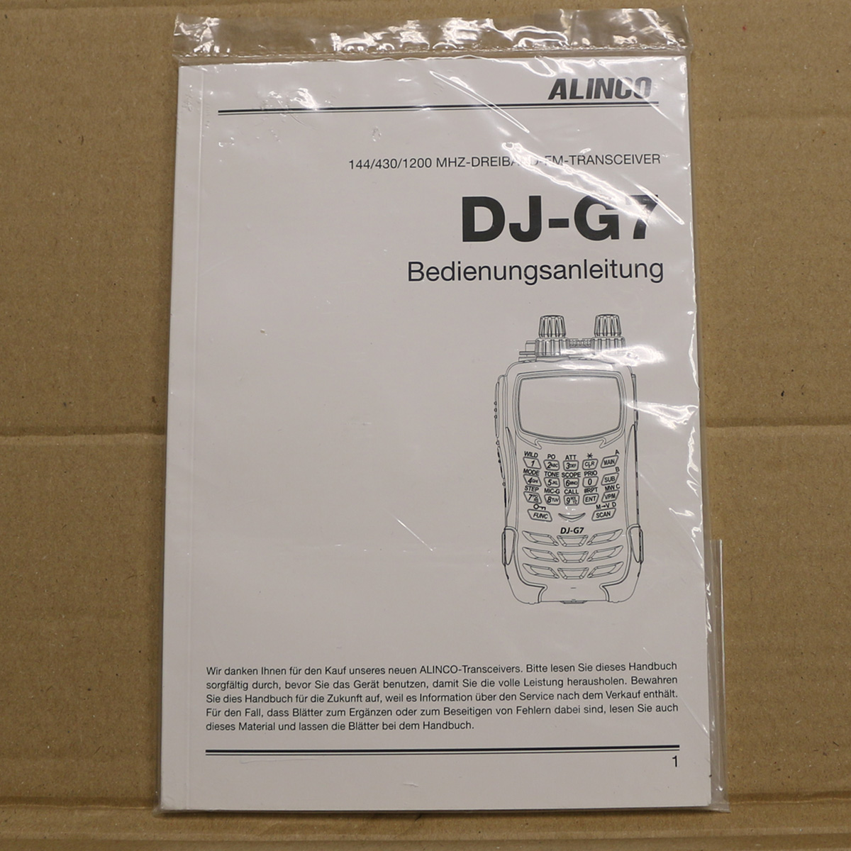 Alinco DJ-G7 Bedienungsanleitung