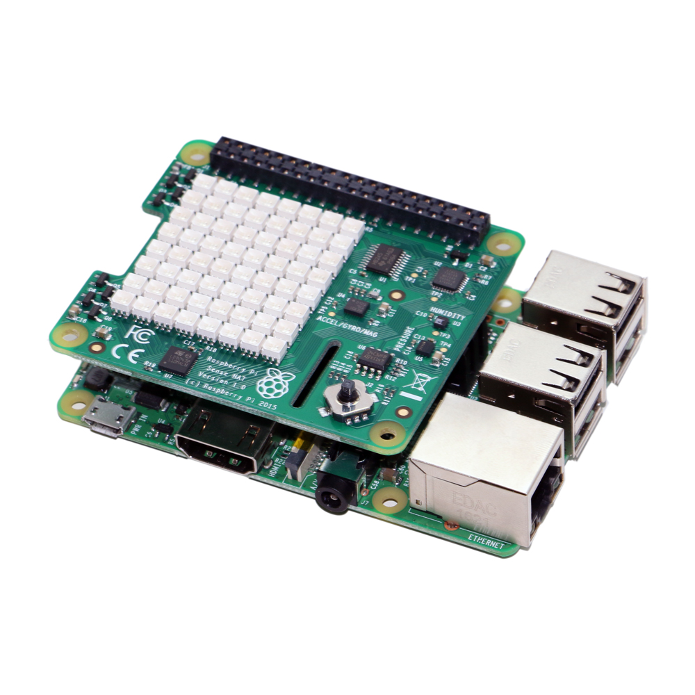 Raspberry Pi Sense HAT Lage-, Druck-, Feuchtigkeits- und Temperatursensoren