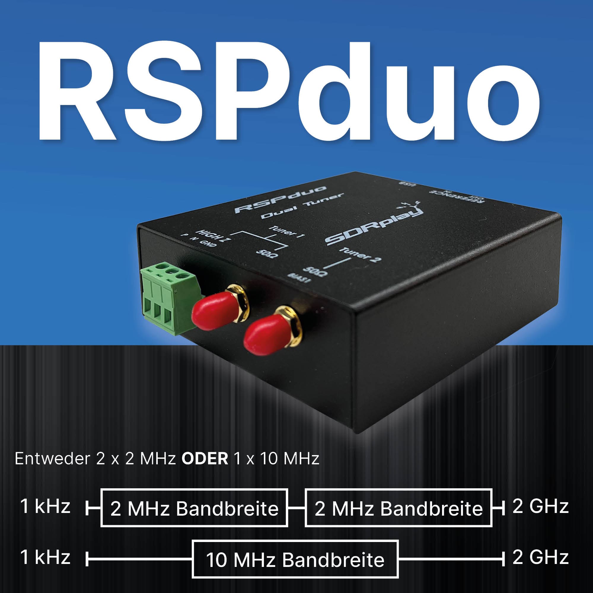 SDRplay RSPduo DUAL-SDR-Empfänger 1 kHz bis 2 GHz