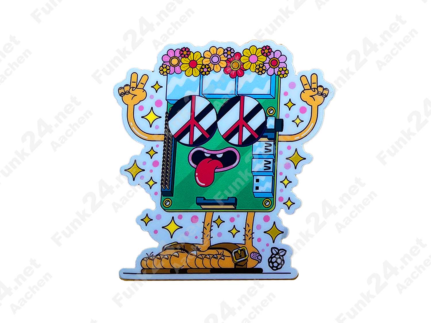 Raspberry Pi Aufkleber / Sticker "Hippie Pi"