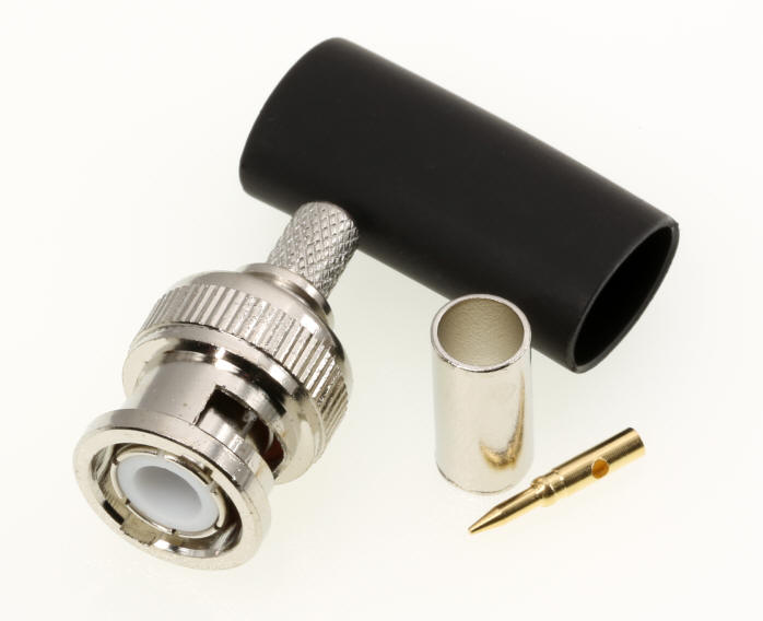 BNC-Stecker für 5mm Koaxialkabel (zum crimpen), z.B. RG58, Aircell 5 u.a.