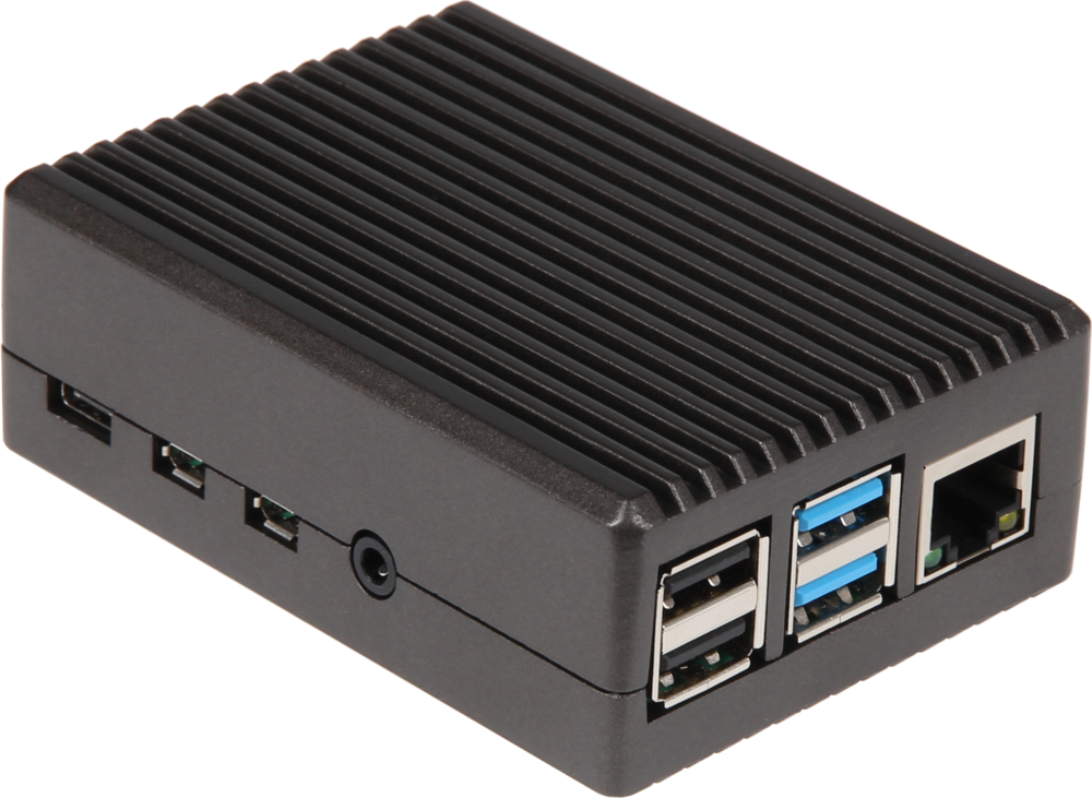 Joy-IT Aluminiumgehäuse für Raspberry Pi 4 mit Kühlkörpern