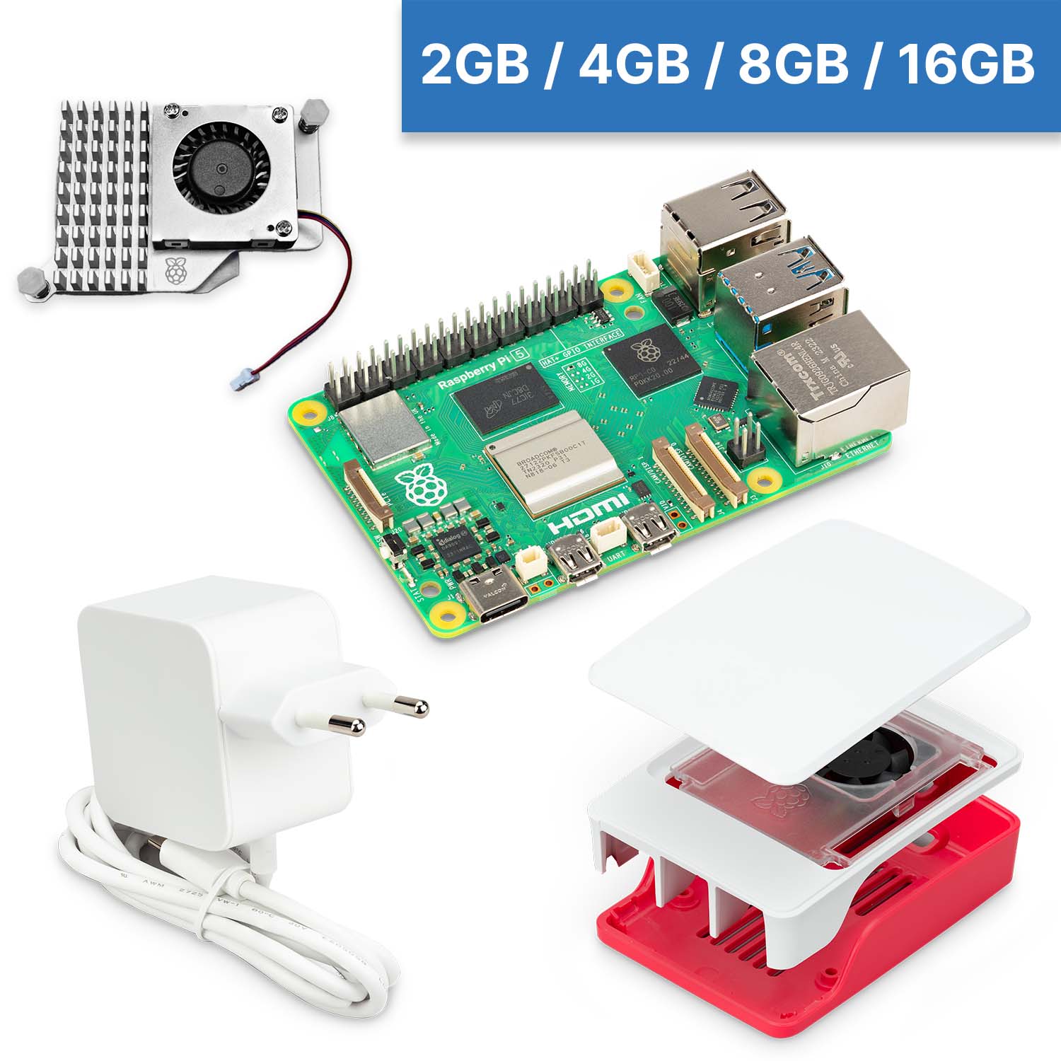 Raspberry Pi 5 "S-Bundle" weiß