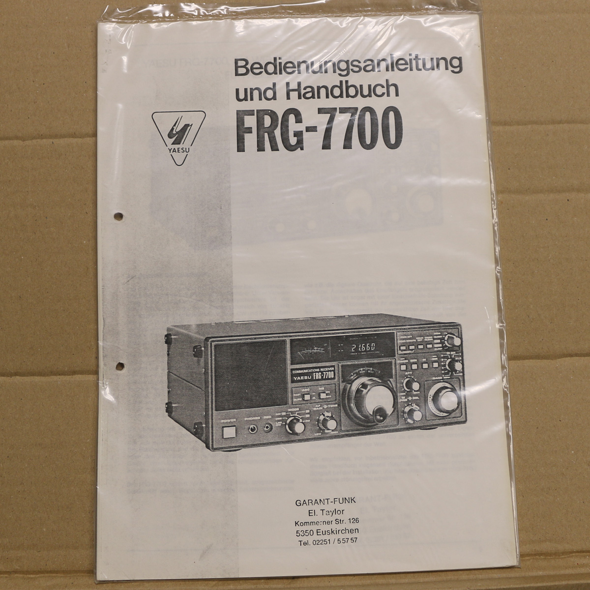 Yaesu FRG-7700 Bedienungsanleitung