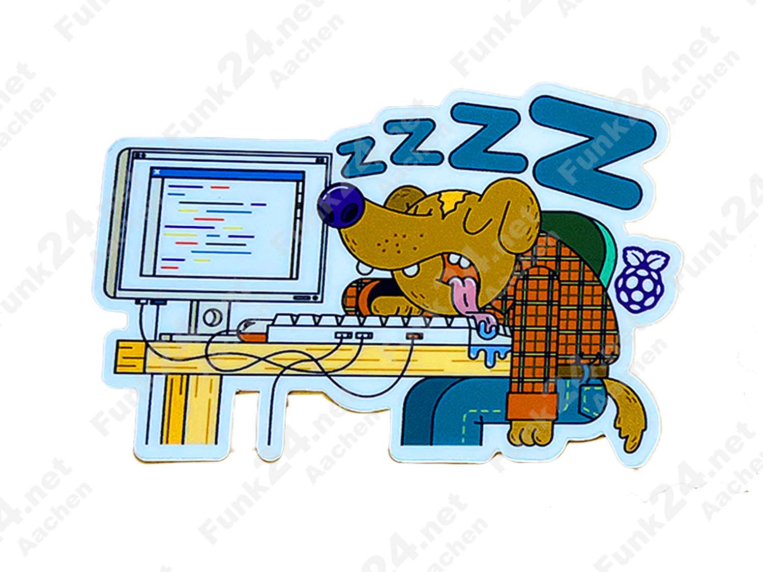 Raspberry Pi Aufkleber / Sticker "Fauler Hund"