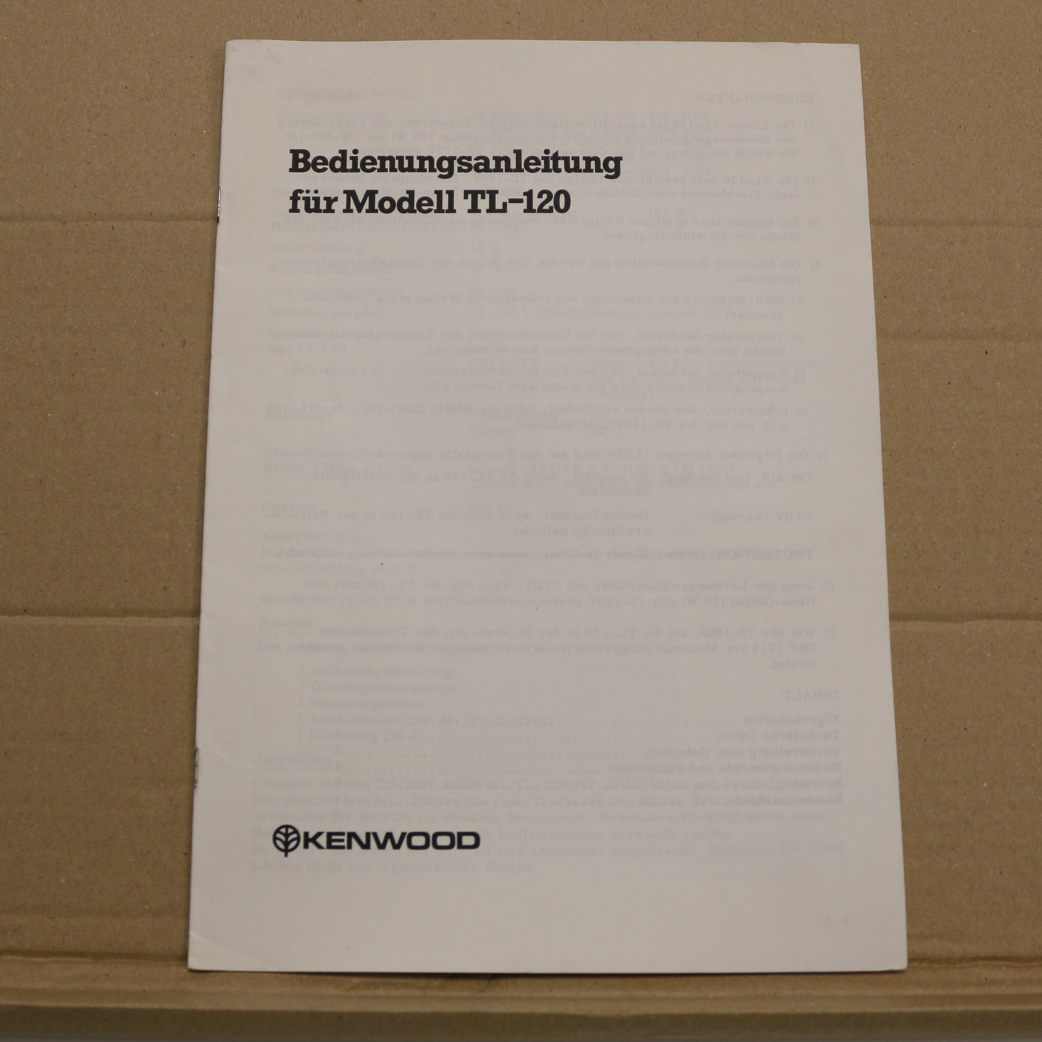 Kenwood TL-120 Bedienungsanleitung