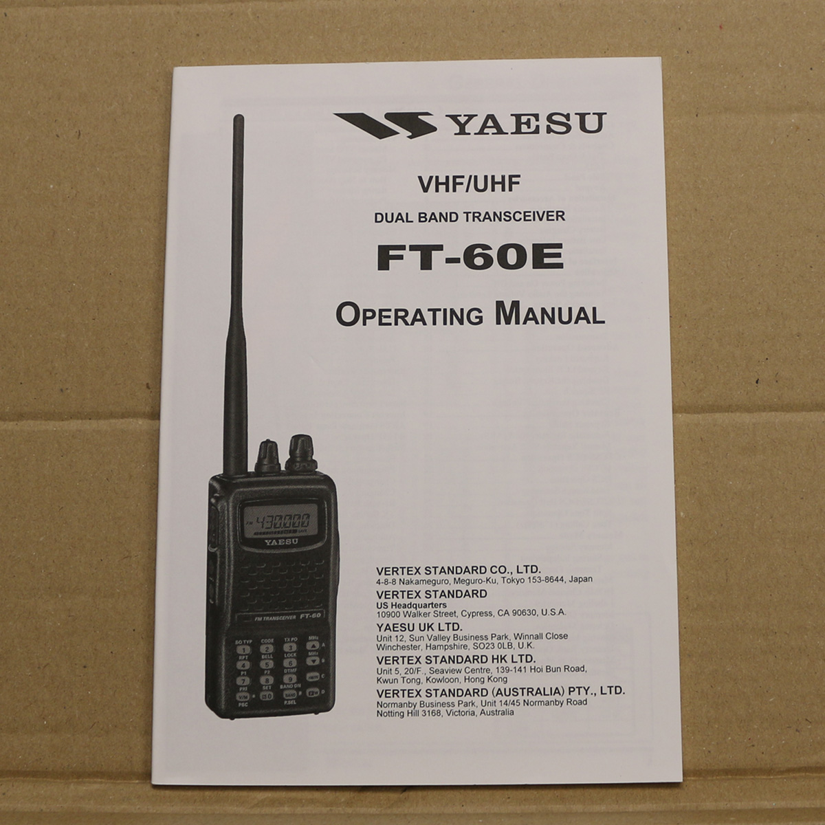 Yaesu FT-60E Operating Manual