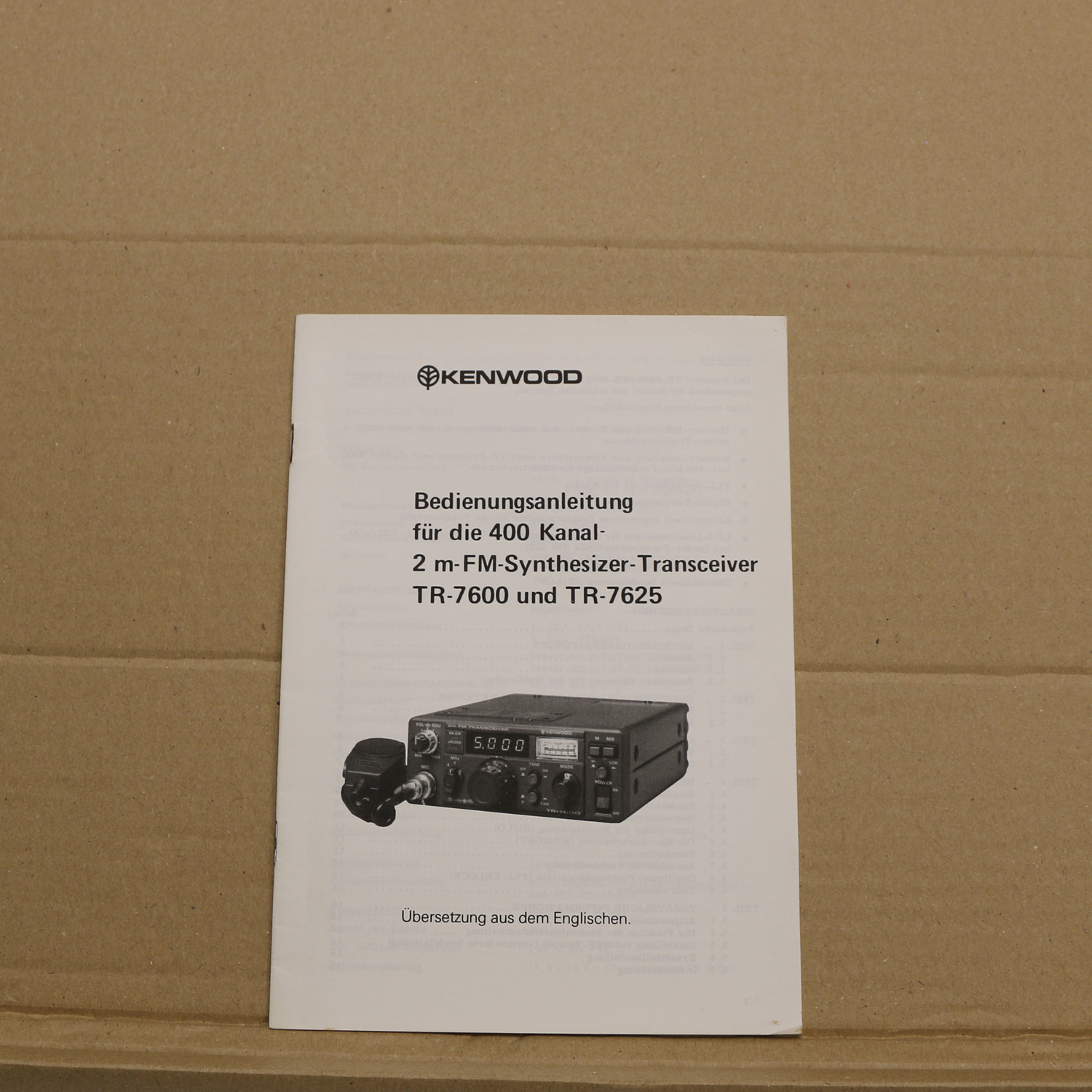 Kenwood TR-7600  TR-7625 Bedienungsanleitung