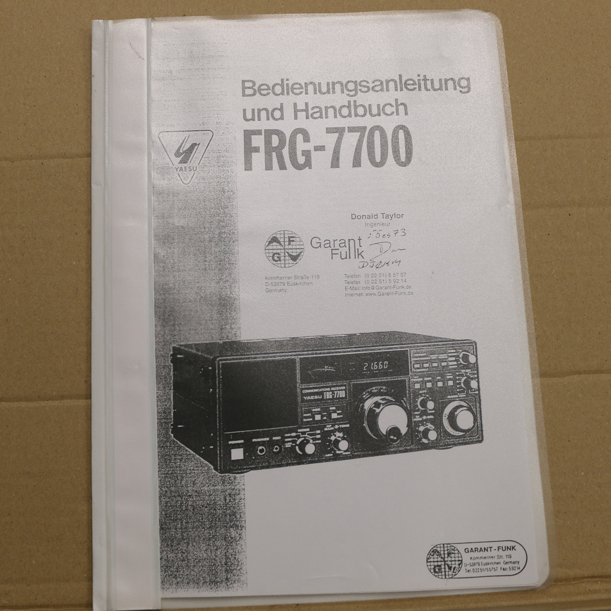 Yaesu FRG-7700 Bedienungsanleitung