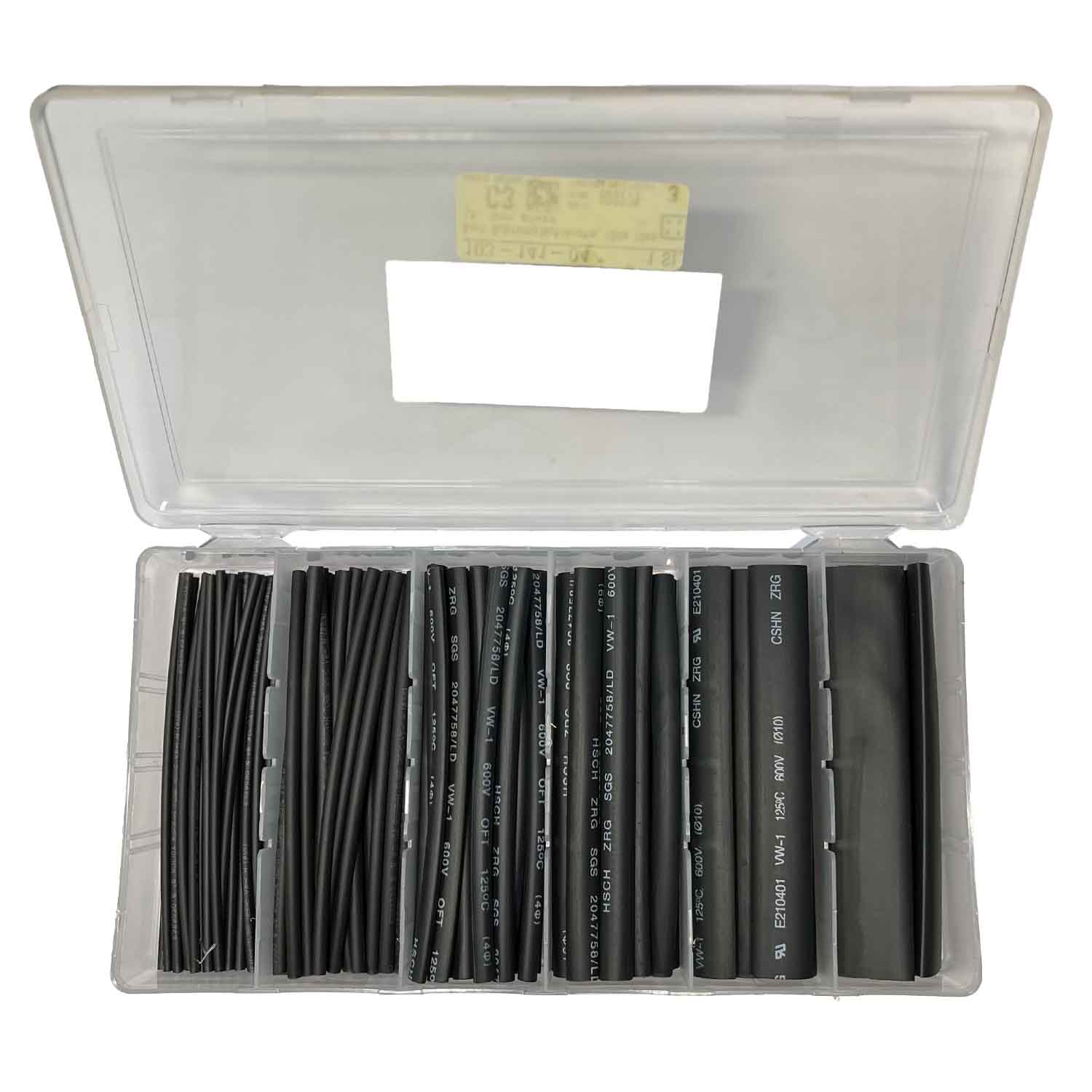 Schrumpfschlauch-Set, schwarz 100x10cm