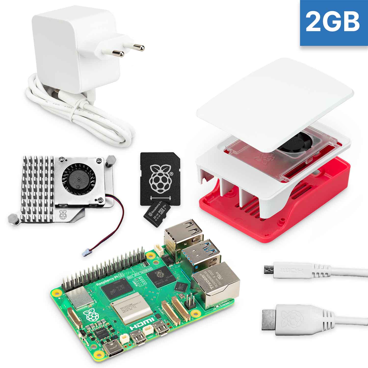 Raspberry Pi 5 "XL-Bundle" weiß 2GB RAM