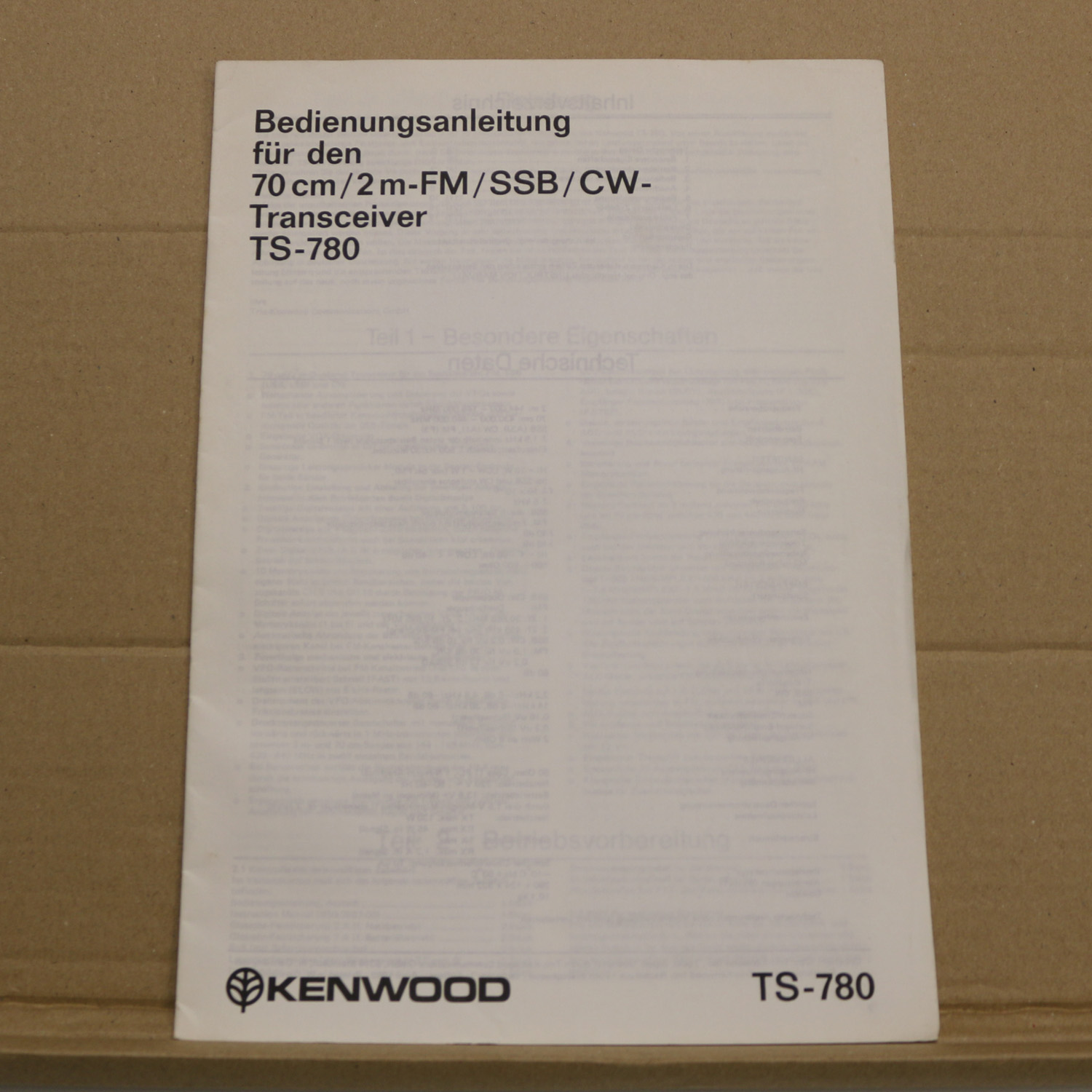 Kenwood TS-780 Bedienungsanleitung