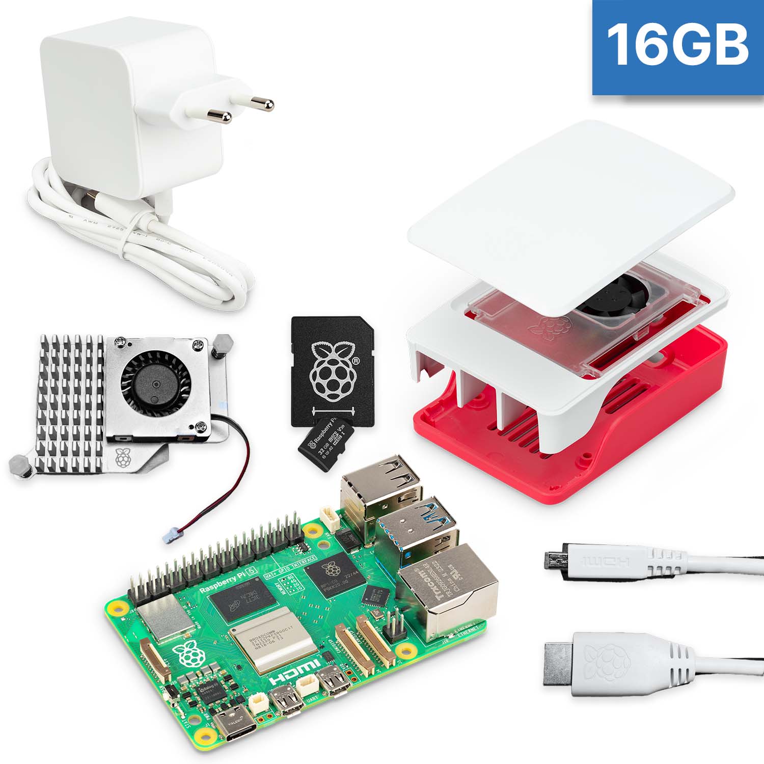 Raspberry Pi 5 "XL-Bundle" weiß 16GB RAM