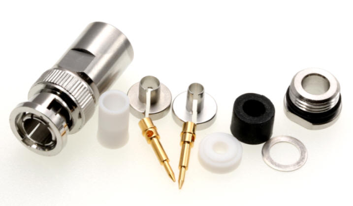 BNC-Stecker für 5mm Koaxialkabel, z.B. RG58, Aircell 5 u.a.