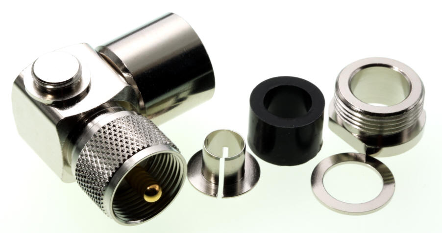 UHF-/PL- Winkelstecker für RG213 u.a.
