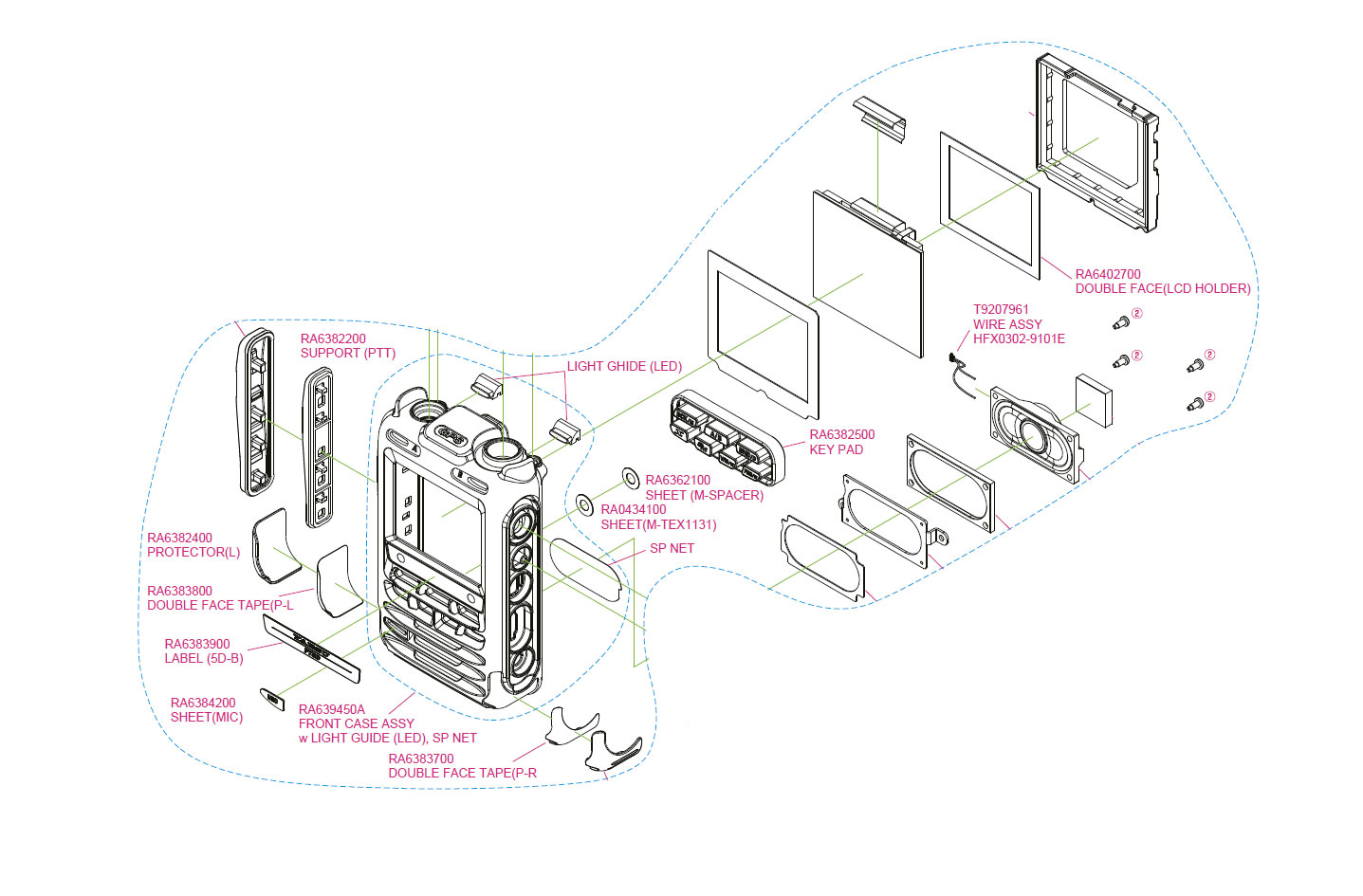 Yaesu CS2696701 Fronty Case Assy SET Yaesu FT-5