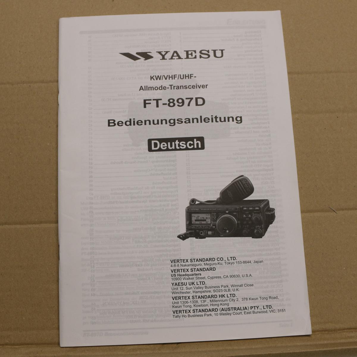 Yaesu FT-897D Bedienungsanleitung